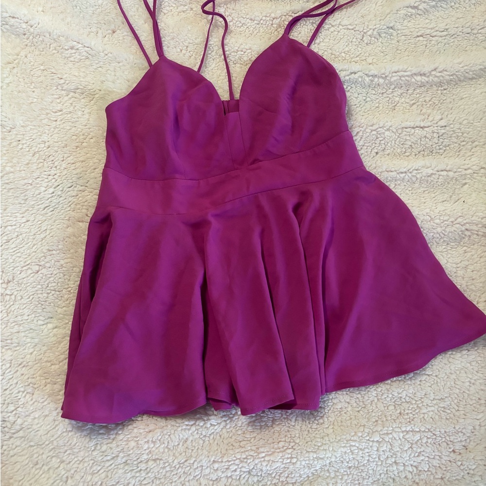 Foreign Exchange Purple Pink Sleeveless Bustier Peplum Camisole